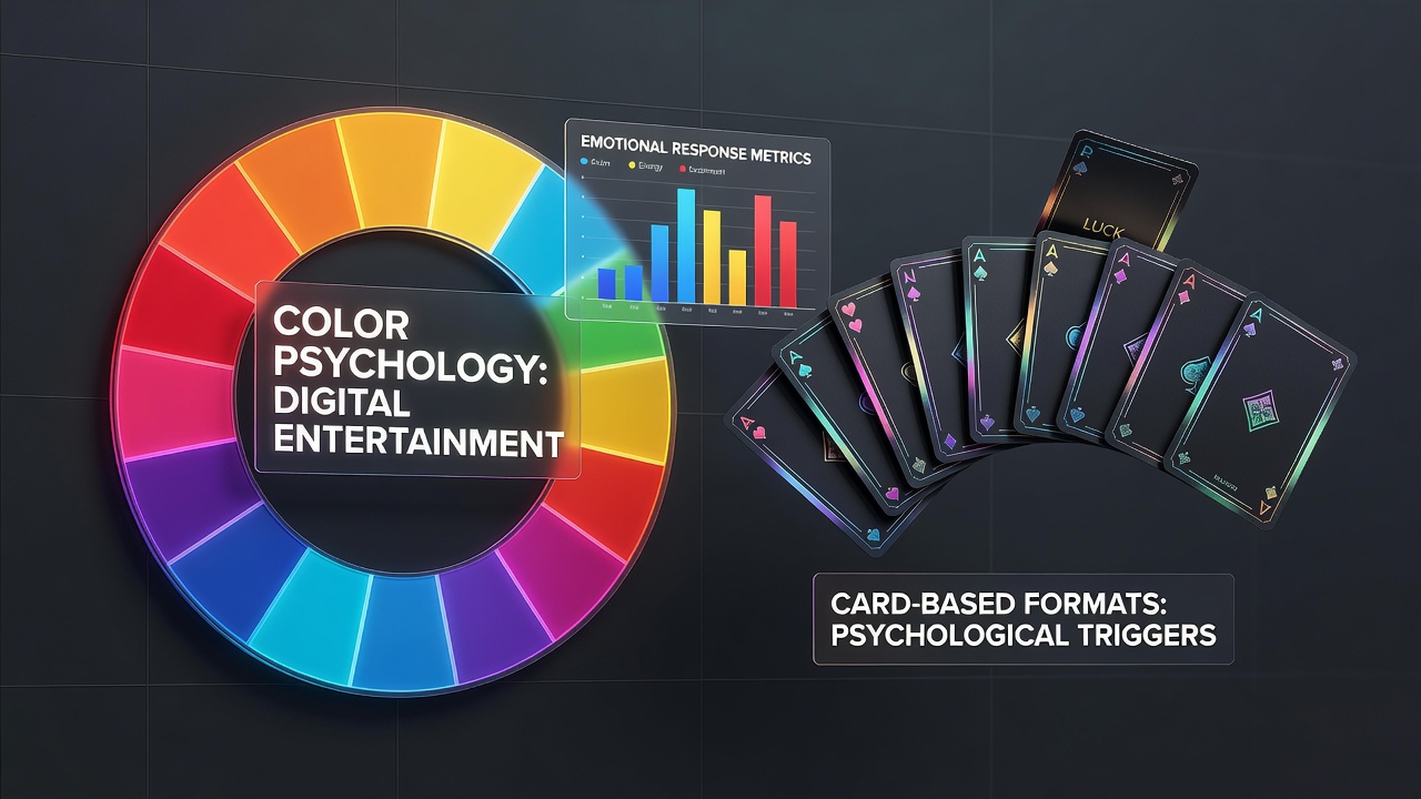 Digital roulette wheel interface showcasing red, black, and green color elements that influence player engagement in online platforms