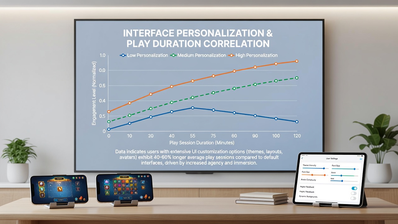 User adjusting personalization settings on a mobile poker table game with visible theme and layout options