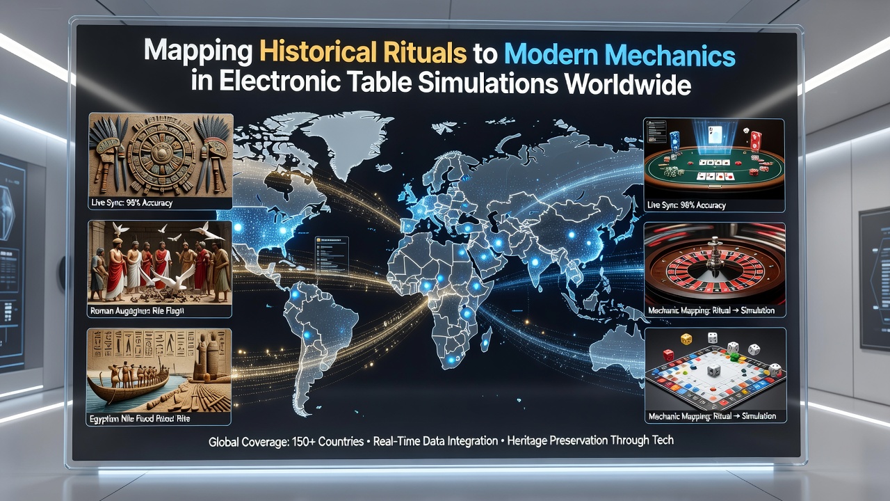 Digital interface showing ritual-inspired mechanics in electronic table games
