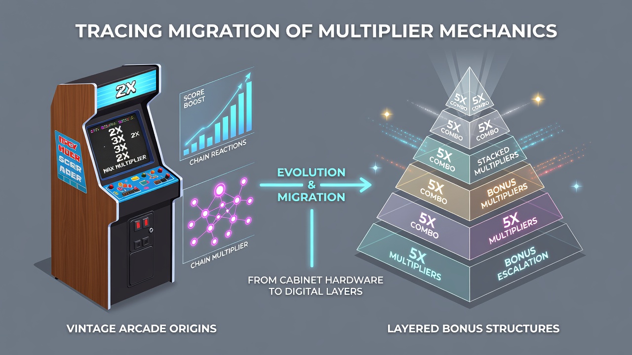 Mobile device screen showing layered bonus multiplier structure in a handheld reel slot game with regulatory compliance indicators
